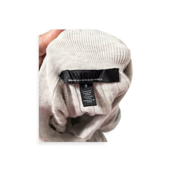 White House Black Market Ribbed Gray Button Up Cardigan Sweater SZ S Cozy - Picture 5 of 9